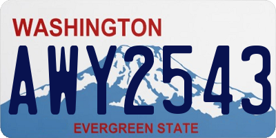 WA license plate AWY2543