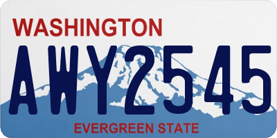 WA license plate AWY2545
