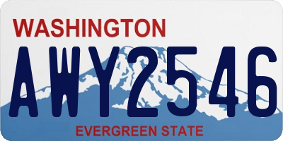 WA license plate AWY2546