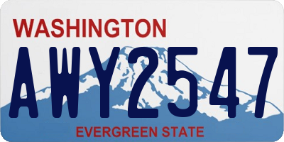 WA license plate AWY2547