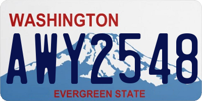 WA license plate AWY2548