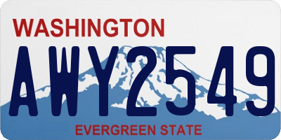 WA license plate AWY2549