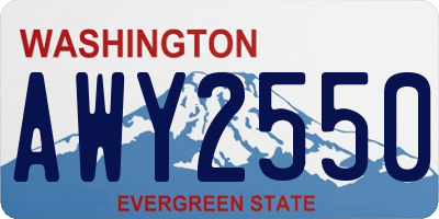 WA license plate AWY2550