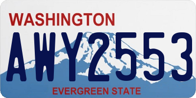 WA license plate AWY2553