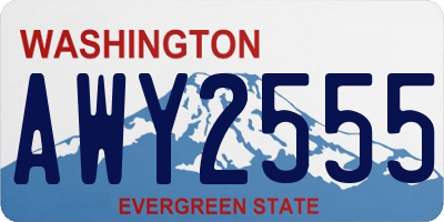 WA license plate AWY2555