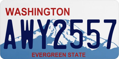WA license plate AWY2557