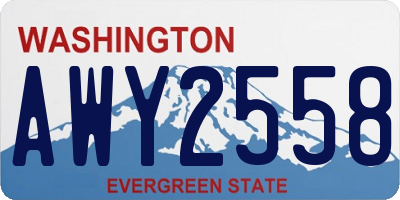 WA license plate AWY2558