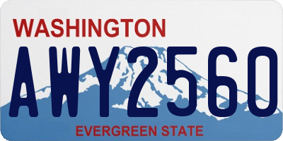 WA license plate AWY2560