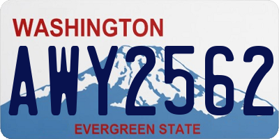 WA license plate AWY2562