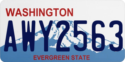 WA license plate AWY2563