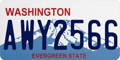 WA license plate AWY2566