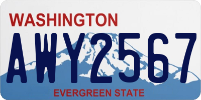 WA license plate AWY2567