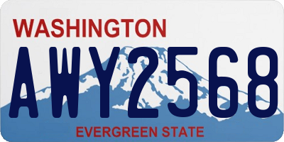 WA license plate AWY2568