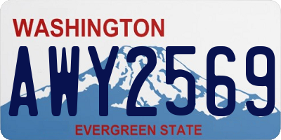 WA license plate AWY2569