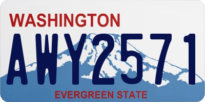 WA license plate AWY2571