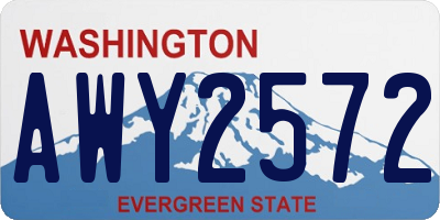 WA license plate AWY2572