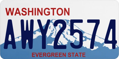 WA license plate AWY2574