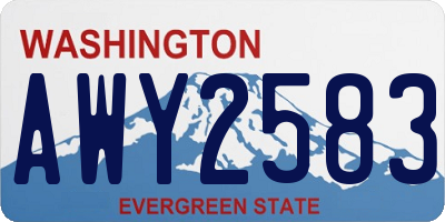 WA license plate AWY2583