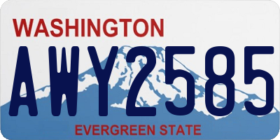 WA license plate AWY2585