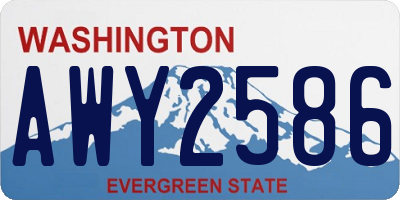 WA license plate AWY2586