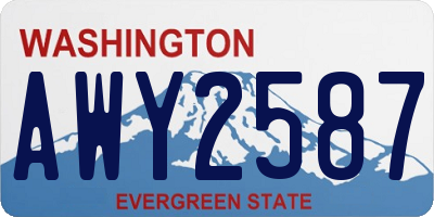 WA license plate AWY2587