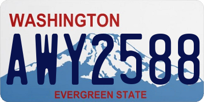 WA license plate AWY2588