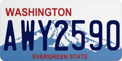 WA license plate AWY2590