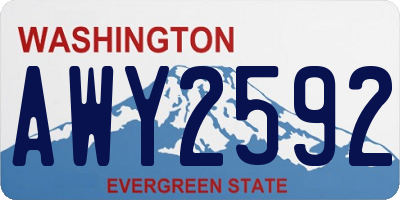 WA license plate AWY2592
