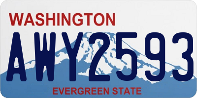 WA license plate AWY2593