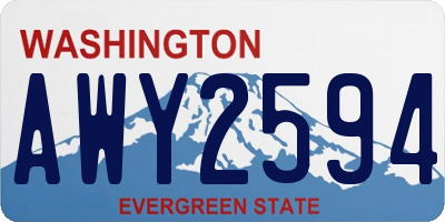 WA license plate AWY2594
