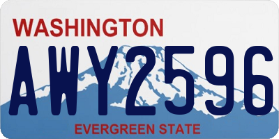 WA license plate AWY2596