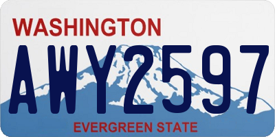 WA license plate AWY2597