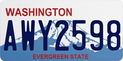 WA license plate AWY2598
