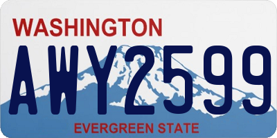 WA license plate AWY2599