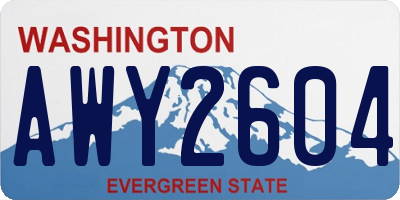 WA license plate AWY2604
