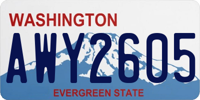 WA license plate AWY2605