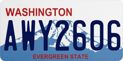 WA license plate AWY2606