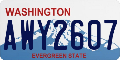 WA license plate AWY2607