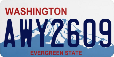 WA license plate AWY2609