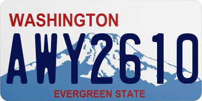 WA license plate AWY2610
