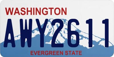 WA license plate AWY2611