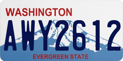 WA license plate AWY2612