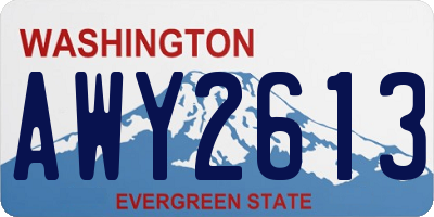 WA license plate AWY2613