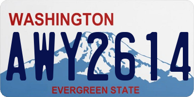 WA license plate AWY2614