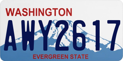 WA license plate AWY2617