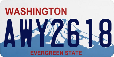 WA license plate AWY2618