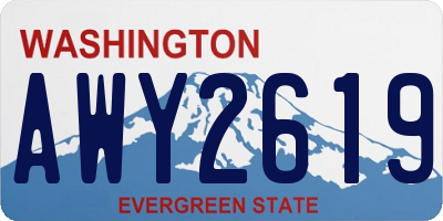 WA license plate AWY2619