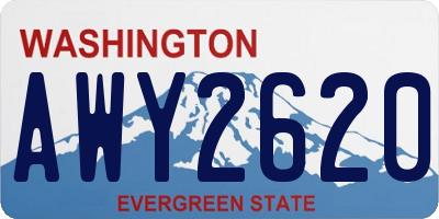 WA license plate AWY2620