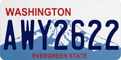 WA license plate AWY2622