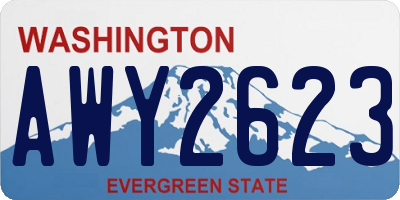 WA license plate AWY2623
